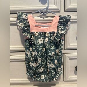 Spring Floral Ruffle Sleeve Bodysuit